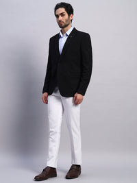 Men’s Black Slim Fit Single-Breasted Office and Party Wear Blazer