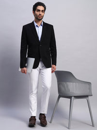 Men’s Black Slim Fit Single-Breasted Office and Party Wear Blazer