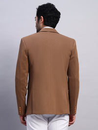 Men’s Brown Slim Fit Single-Breasted Office and Party Wear Blazer