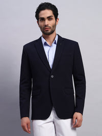Men’s Navy Blue Slim Fit Single-Breasted Office and Party Wear Blazer
