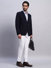 Men’s Navy Blue Slim Fit Single-Breasted Office and Party Wear Blazer