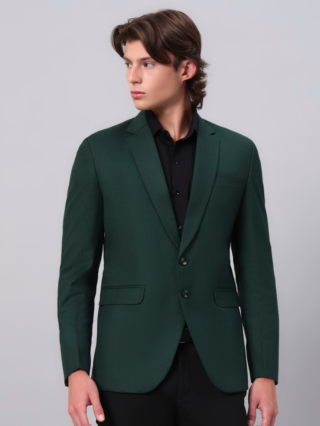 Men's Green Slim Fit Blazer Single-Breasted Formal Party Blazer
