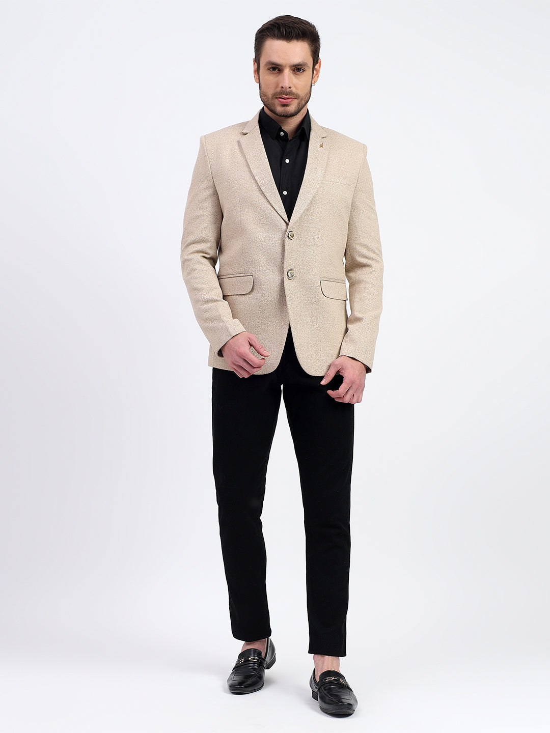 Darelooks Men's Classic Tweed Blazer for Office & Formal Wear (Light Brown)