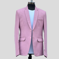 Darelooks Men Solid Single Breasted Blazer For Men's ( Lavender Pink )