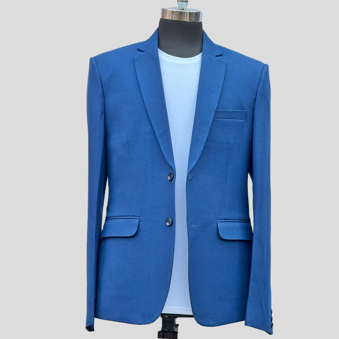 Darelooks Men Solid Single Breasted Blazer For Men's ( Royal Blue )