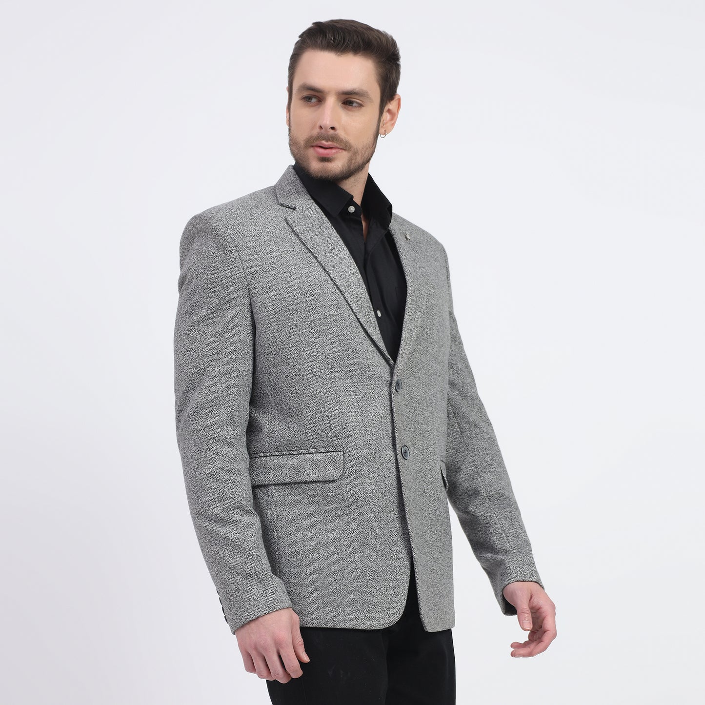 Darelooks Men's Gray Tweed Blazer