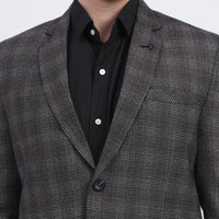 Darelooks Men's Check Black Tweed Blazer