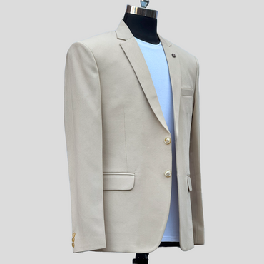 Darelooks Men Solid Single Breasted Blazer For Men's ( Beige )