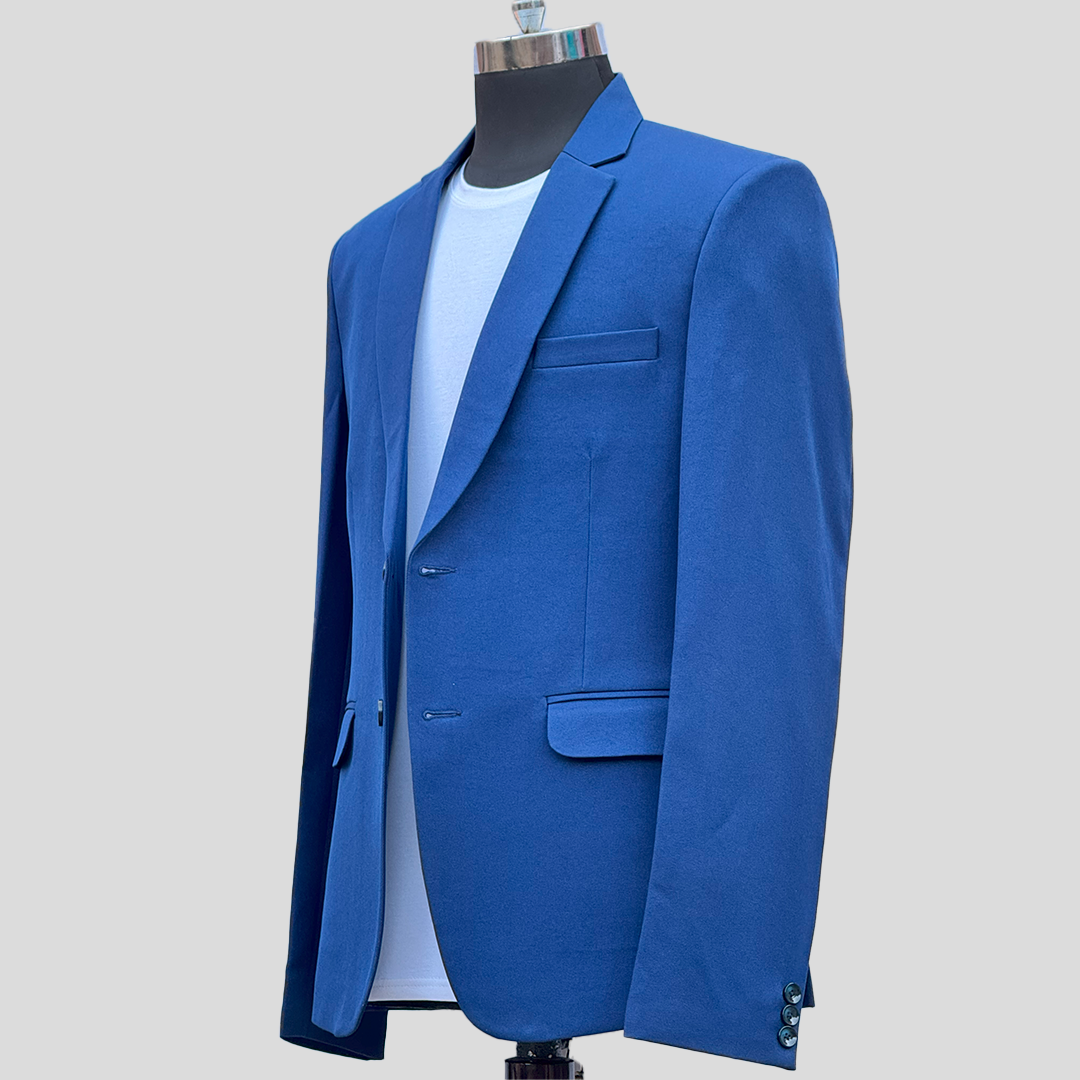 Darelooks Men Solid Single Breasted Blazer For Men's ( Royal Blue )