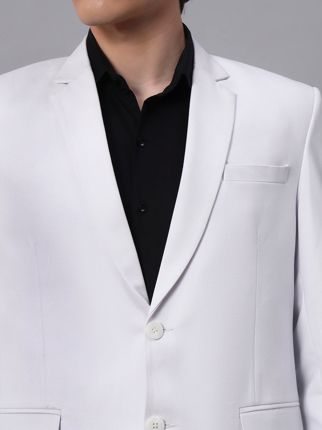Men's White Slim Fit Blazer Single-Breasted Formal Party Blazer