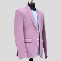 Darelooks Men Solid Single Breasted Blazer For Men's ( Lavender Pink )