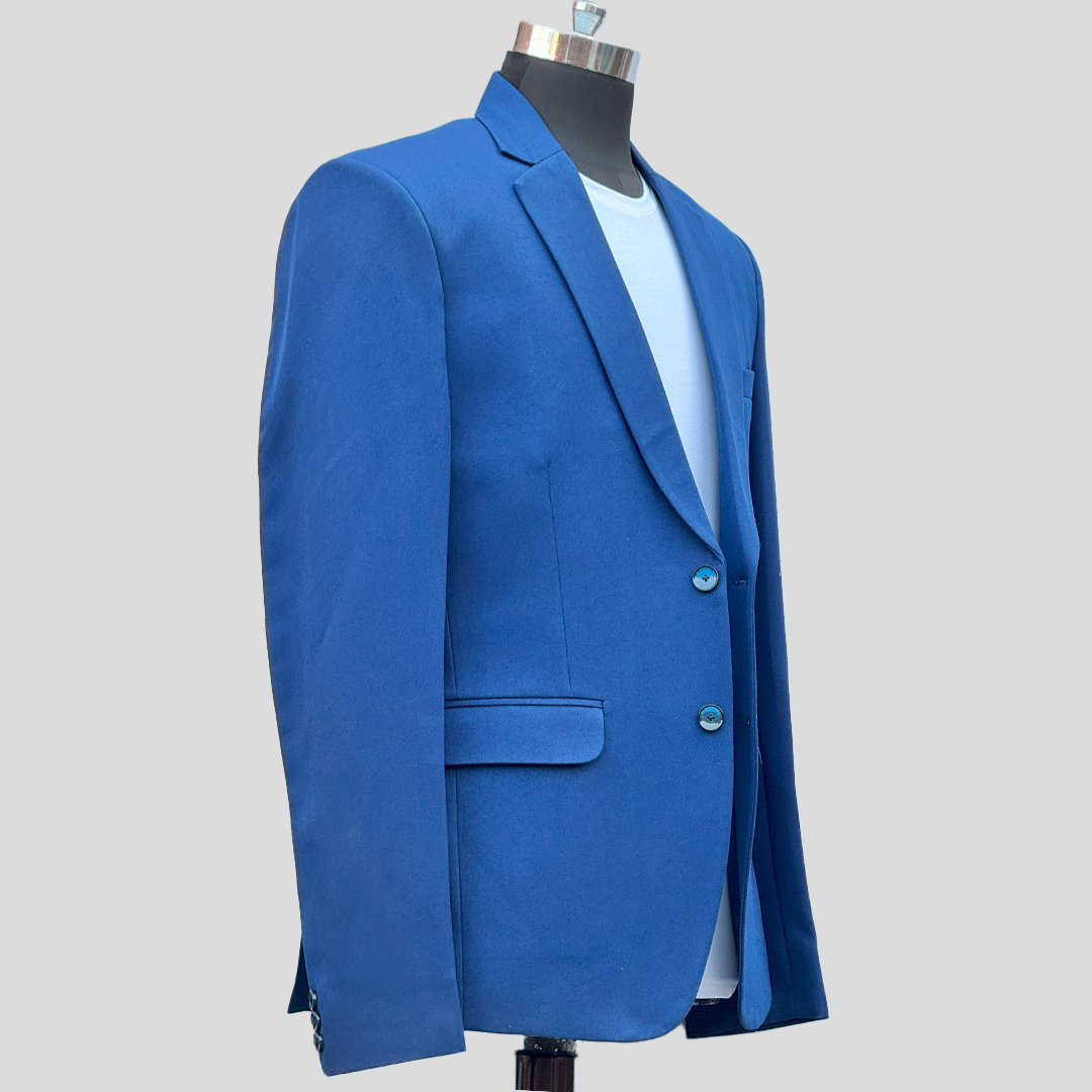 Darelooks Men Solid Single Breasted Blazer For Men's ( Royal Blue )