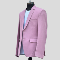 Darelooks Men Solid Single Breasted Blazer For Men's ( Lavender Pink )