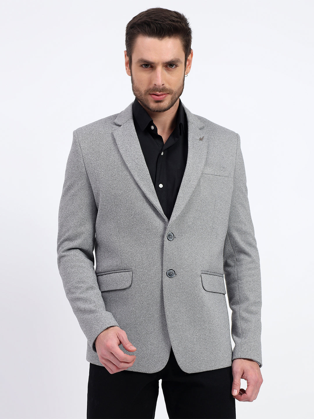 Darelooks Men's Classic Tweed Blazer for Office & Formal Wear (Gray)
