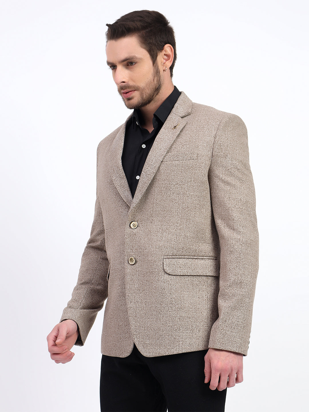 Darelooks Men's Classic Tweed Blazer for Office & Formal Wear (Dark Brown)