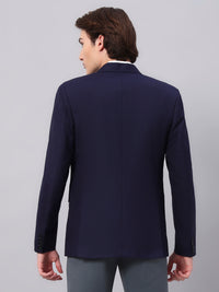 Men's Navy Blue Slim Fit Blazer Single-Breasted Formal Party Blazer