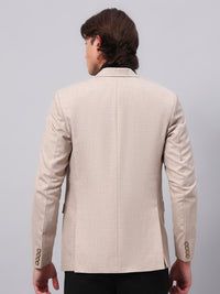 Men's Beige Slim Fit Blazer Single-Breasted Formal Party Blazer