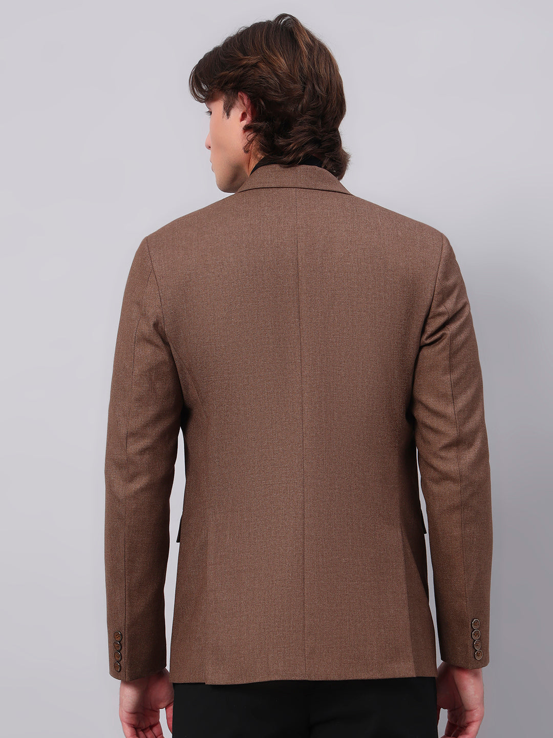 Men's Brown Slim Fit Blazer Single-Breasted Formal Party Blazer