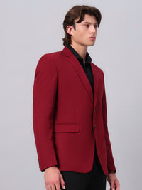 Men's Red Slim Fit Blazer Single-Breasted Formal Party Blazer