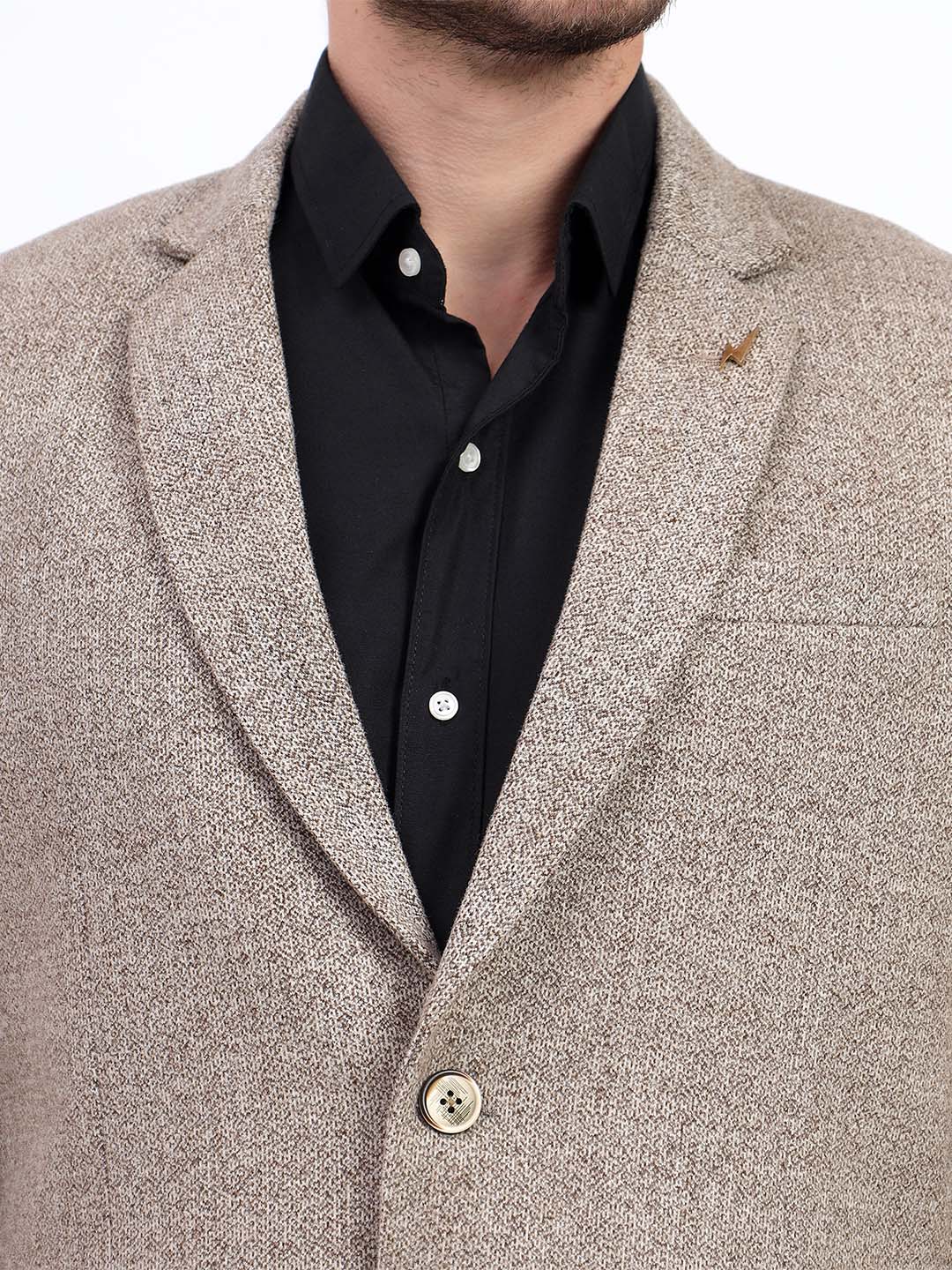 Darelooks Men's Classic Tweed Blazer for Office & Formal Wear (Dark Brown)