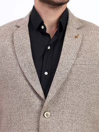 Darelooks Men's Classic Tweed Blazer for Office & Formal Wear (Dark Brown)