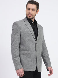 Darelooks Men's Classic Tweed Blazer for Office & Formal Wear (Dark Gray)