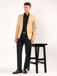 Men's Slim Fit Beige Formal, Business & Casual Wear Blazer
