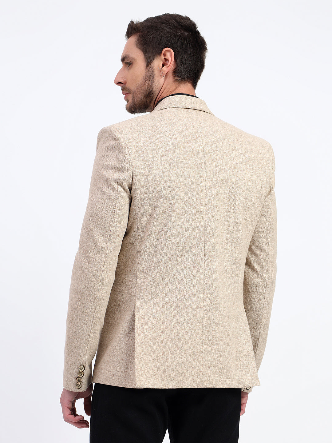 Darelooks Men's Classic Tweed Blazer for Office & Formal Wear (Light Brown)