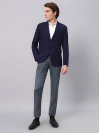 Men's Navy Blue Slim Fit Blazer Single-Breasted Formal Party Blazer