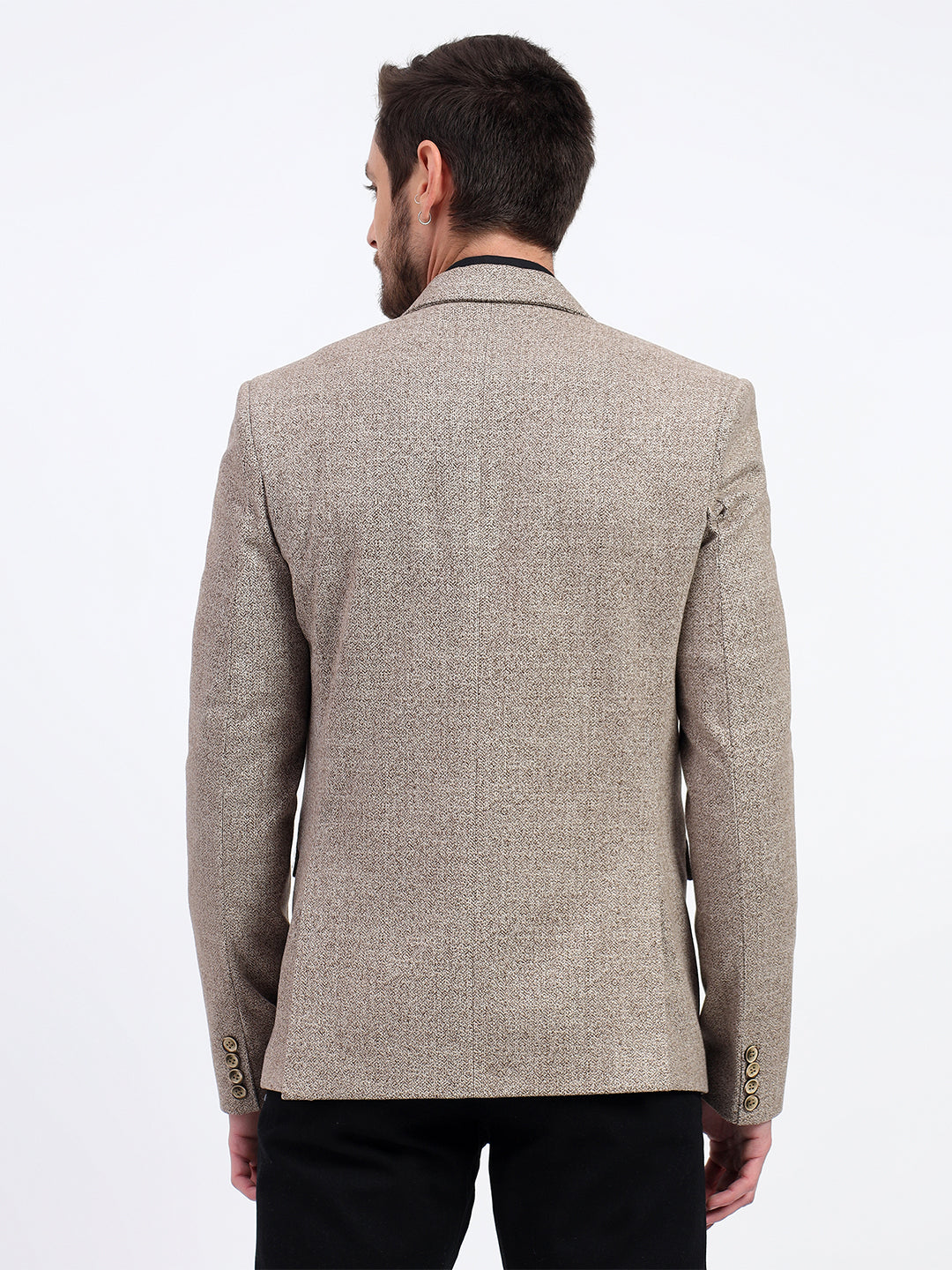 Darelooks Men's Classic Tweed Blazer for Office & Formal Wear (Dark Brown)