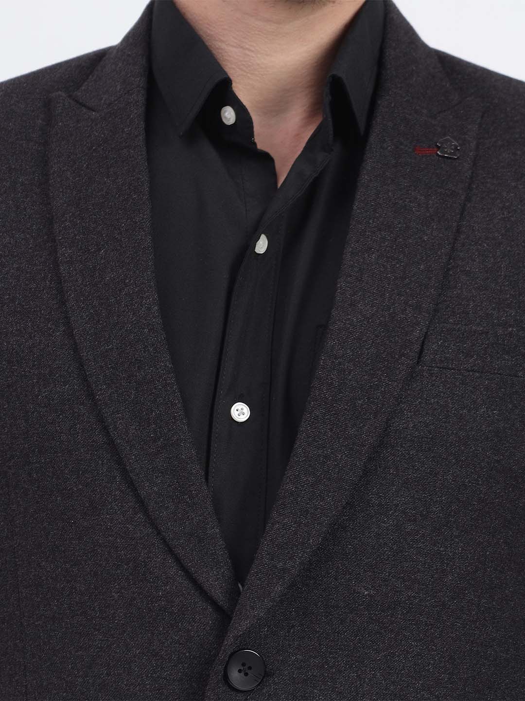 Darelooks Men's Classic Woolen Blazer for Office & Formal Wear (Shadow Gray)