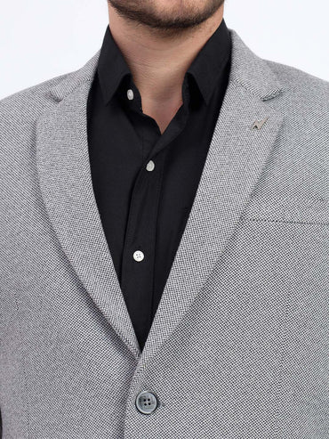 Darelooks Men's Classic Tweed Blazer for Office & Formal Wear (Gray)