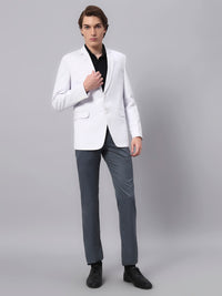 Men's White Slim Fit Blazer Single-Breasted Formal Party Blazer