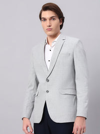 Men's Bright Grey Slim Fit Blazer Single-Breasted Formal Party Blazer