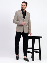 Darelooks Men's Classic Tweed Blazer for Office & Formal Wear (Dark Brown)