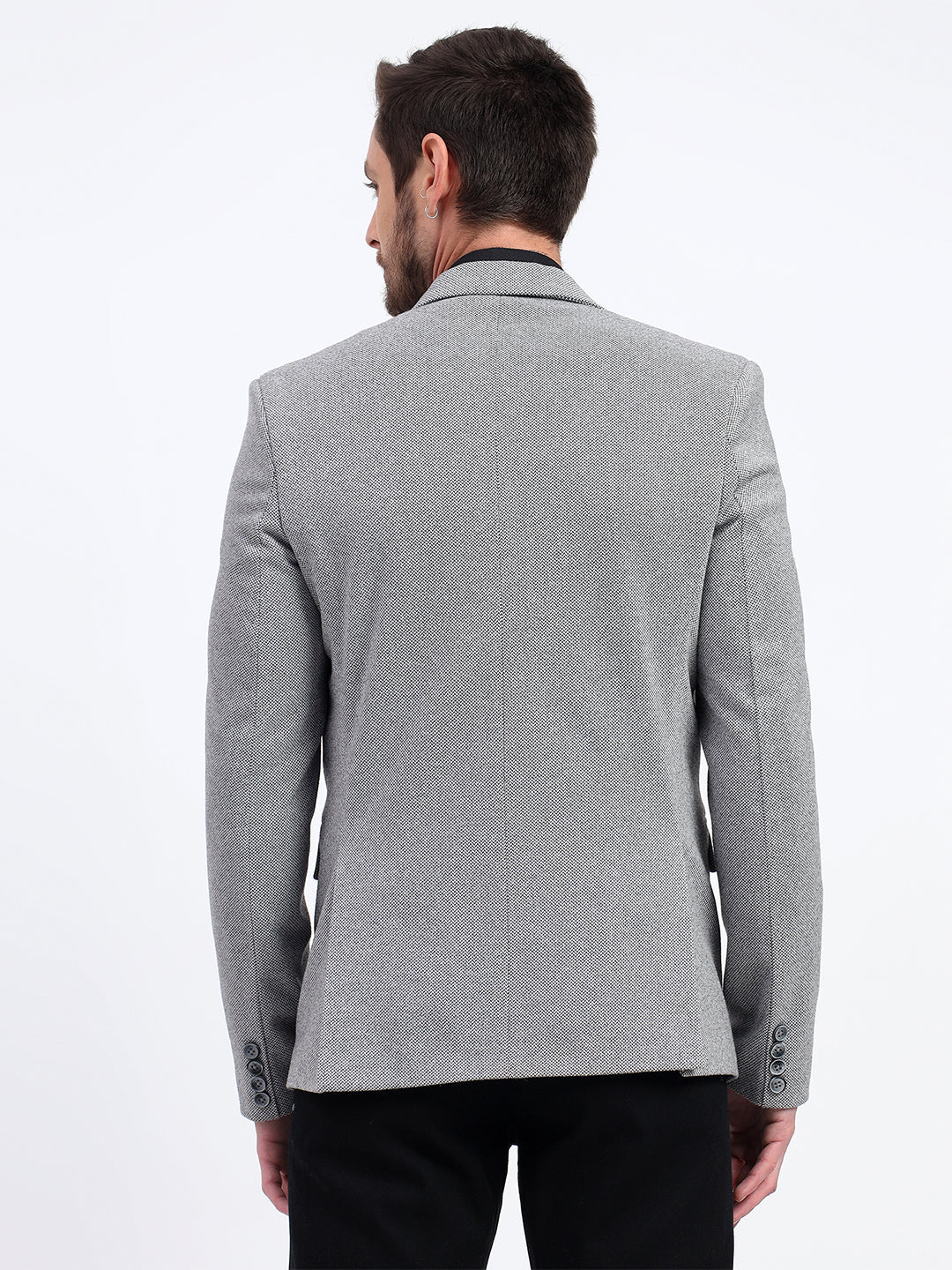Darelooks Men's Classic Tweed Blazer for Office & Formal Wear (Gray)