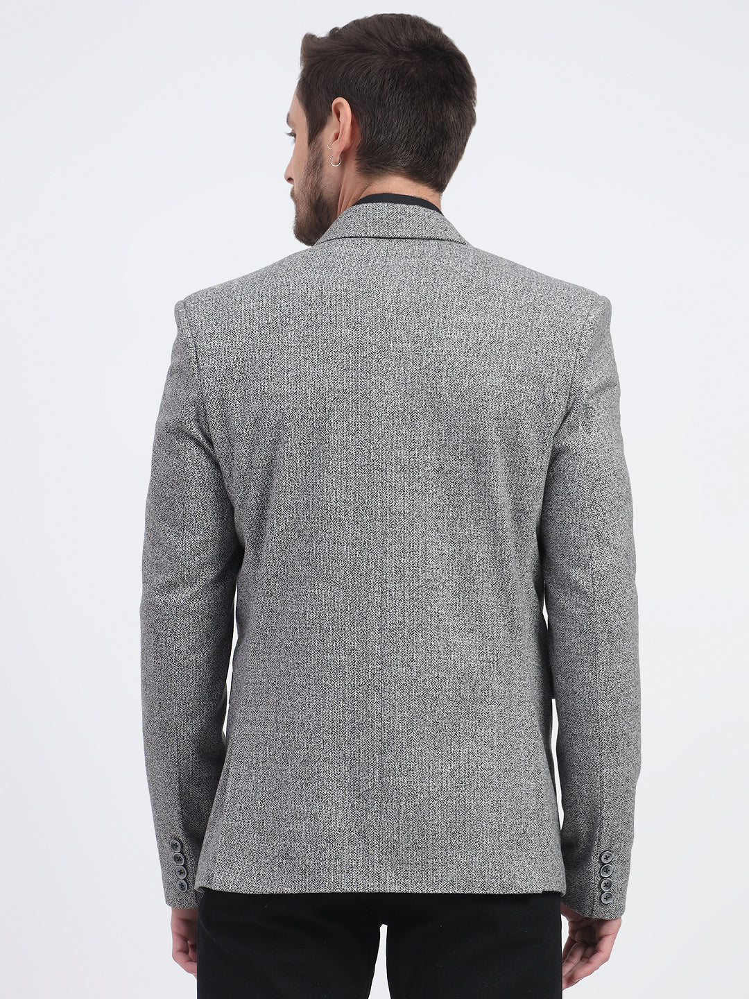 Darelooks Men's Classic Tweed Blazer for Office & Formal Wear (Dark Gray)