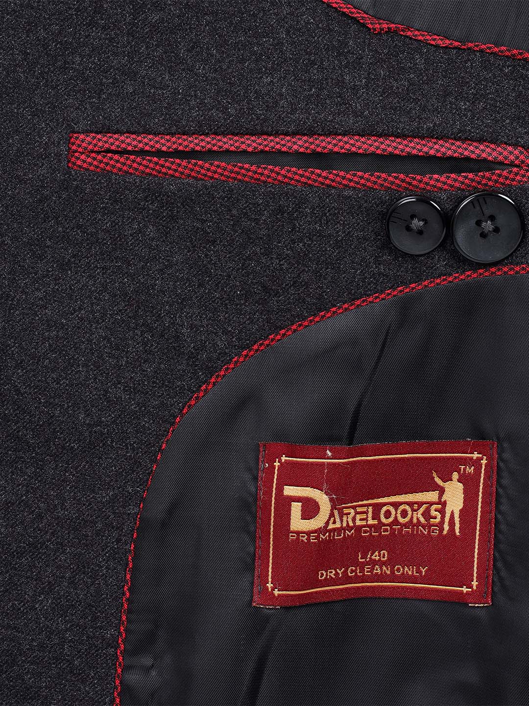 Darelooks Men's Classic Woolen Blazer for Office & Formal Wear (Shadow Gray)