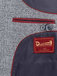 Darelooks Men's Classic Tweed Blazer for Office & Formal Wear (Dark Gray)