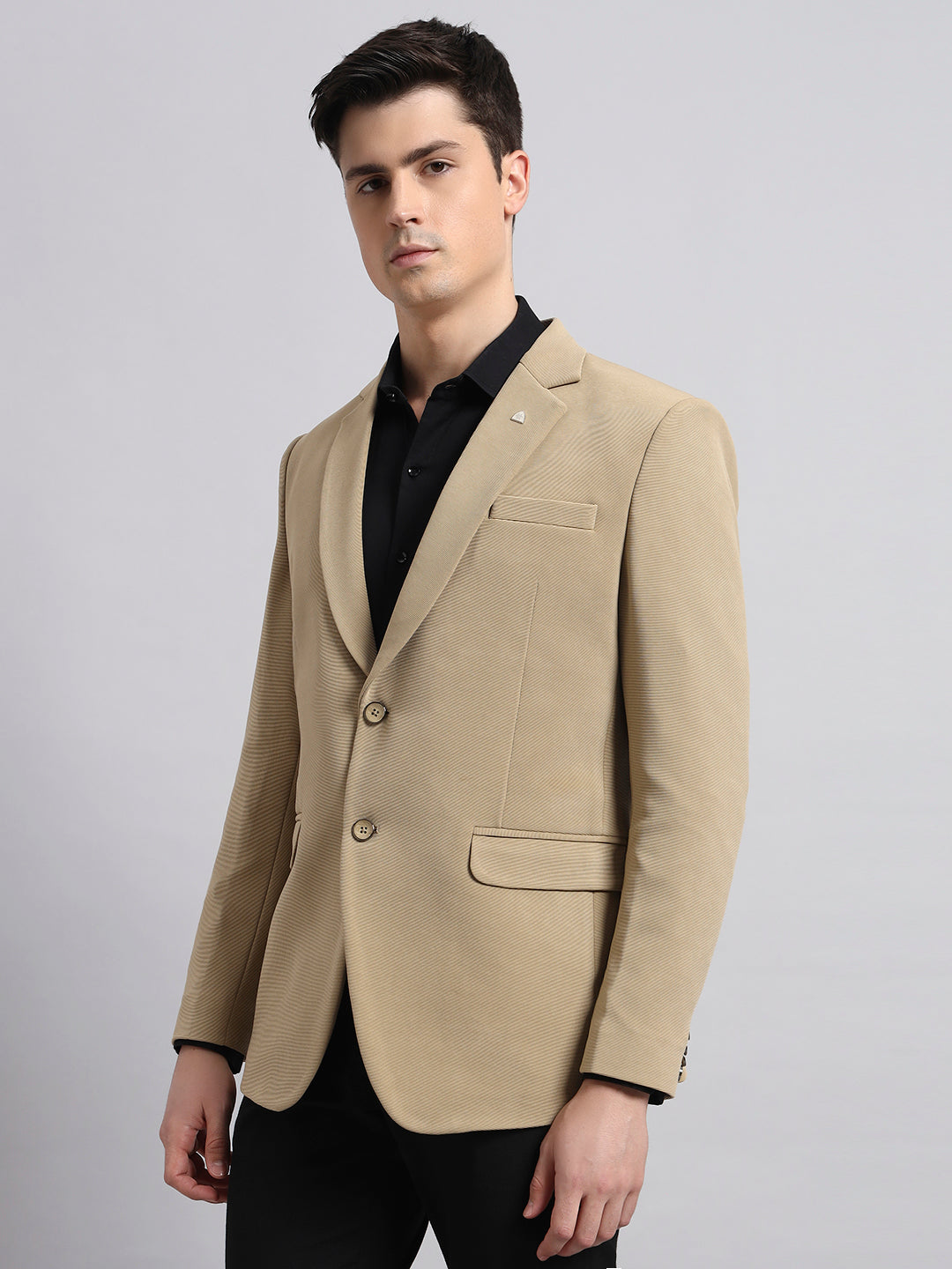 Modern wardrobe essential beige blazer for men