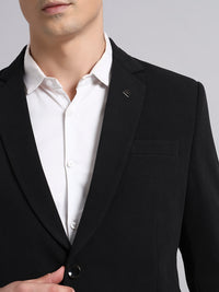 Stretchable black blazer fabric built for comfort and movement