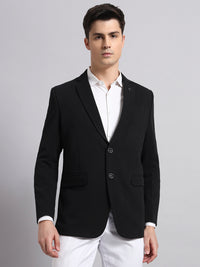 Sharp tailored black stretch blazer for men