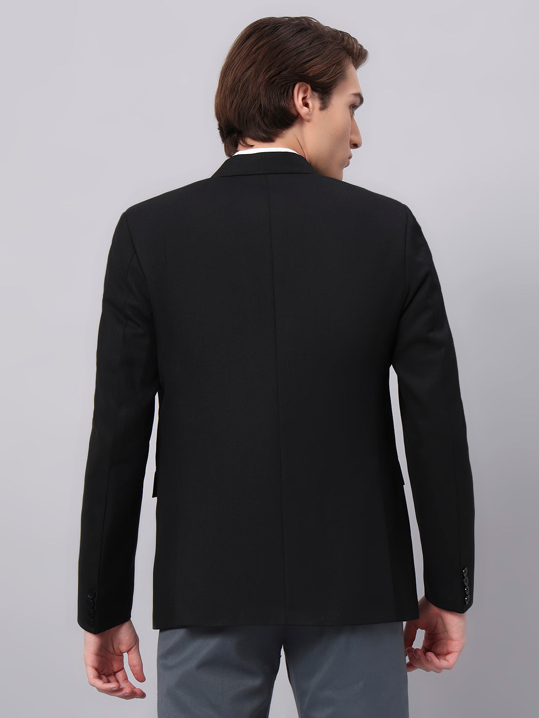 Day to night styling with black viscose blazer
