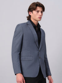 Clean minimal styling with blue viscose blazer