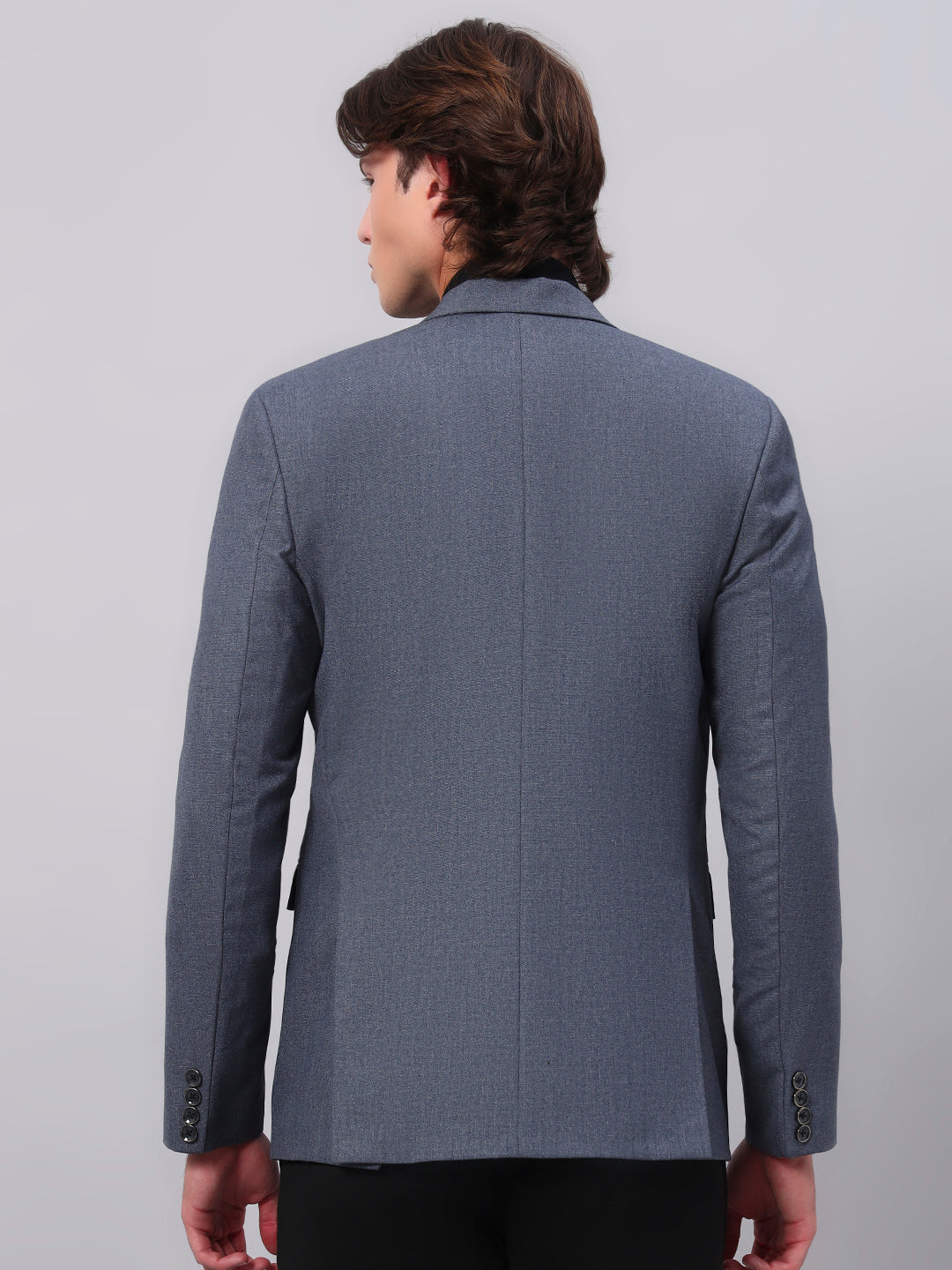 Modern formal outfit featuring blue blazer for men