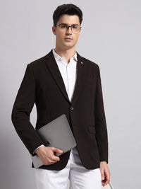 Rich brown stretchable blazer styled in earthy modern fashion look