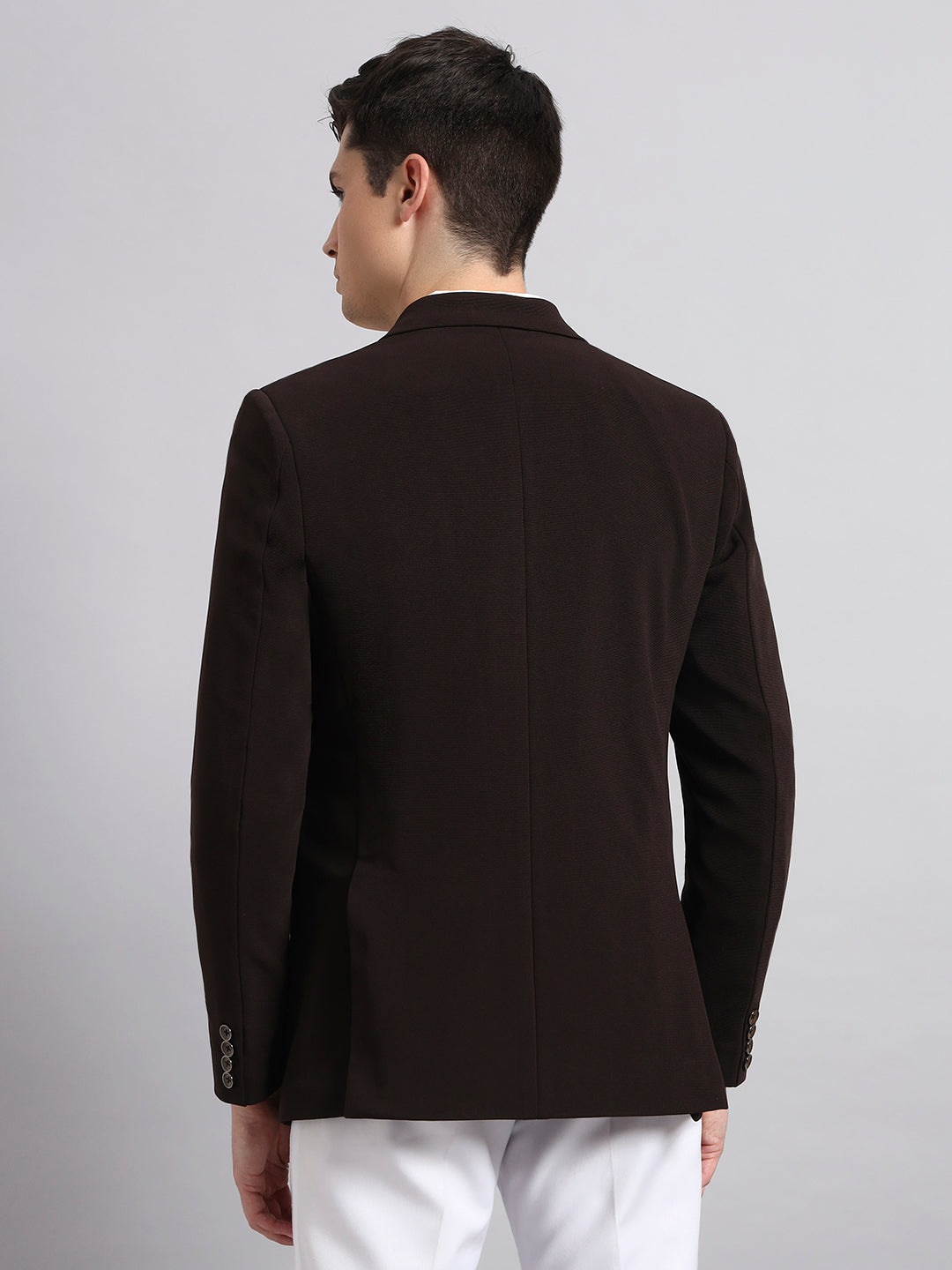 Warm toned brown stretch blazer for smart casual outfits