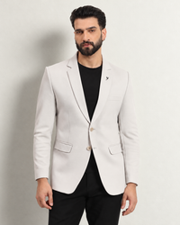 Men’s Off-White Stretchable Casual Blazer – Elegant Modern Style