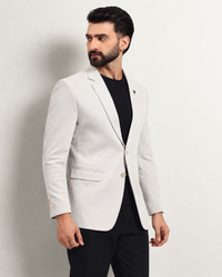 Men’s Off-White Stretchable Casual Blazer – Elegant Modern Style