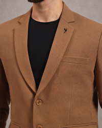 Men’s Camel Brown Stretchable Casual Blazer – Fresh Modern Style